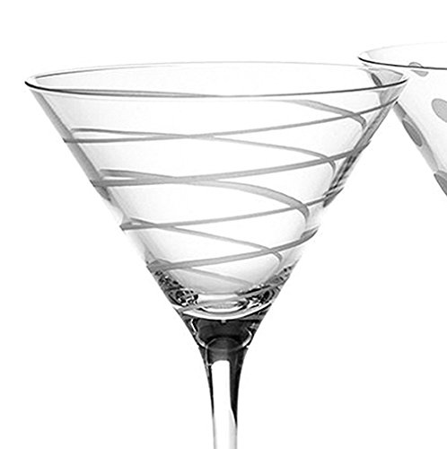 Creative Tops Mikasa Cheers Juego de Vasos de cóctel Martini de Cristal, Juego de 4, Multi-Color