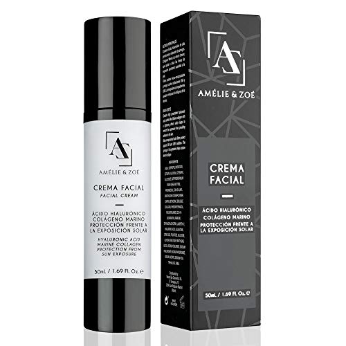 Crema facial de día con colágeno marino para ayudar a la elasticidad de la piel – Crema antiarrugas con efecto hidratante libre de alérgenos y parabenos – Restaura el colágeno de la piel (50 ML)