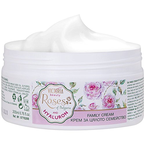 Crema familiar 3 en 1 con aceite de rosa para la cara y el cuerpo, restaura y mejora la elasticidad de la piel. Para toda la familia