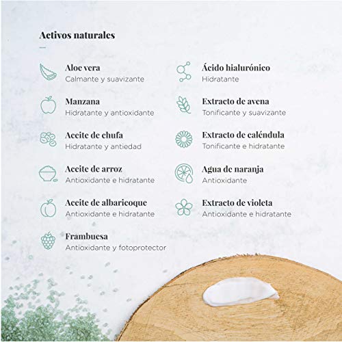 Crema hidratante | 100% natural | Antiarrugas | Antimachas | +10 Tecnologías Naturales | Día y noche | Ácido Hialurónico y Aloe Vera