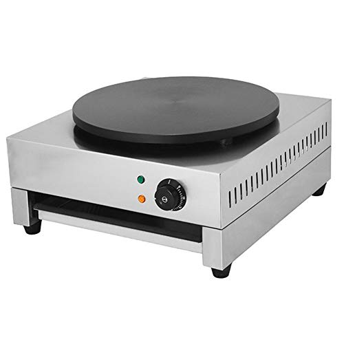 Crepe Comercial Fabricante De Una Sola Cabeza, 3KW Eléctrico Crepe Máquina 50-300 ℃ Industrial Crepe Maker Con 15,7 Pulgadas Diámetro Del Plato Crepe Calefacción Plancha Plaza Comercial