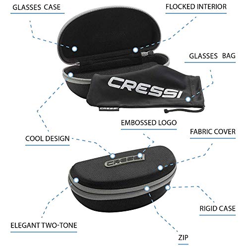 Cressi Ninja Ultra Flex Gafas de Sol, Ultra Flex Talla Única, Negro/Lentes espejadas Azul