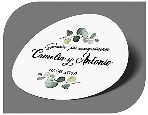 CrisPhy Pegatinas Personalizadas Boda con Nombre y Fecha, Etiquetas Adhesivas para Invitacion Boda Bautizo Compromiso Cumpleaños Fiesta Navidad Vintage Sellos