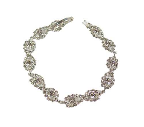 Cristal de Diamante de plata del tono de la dama de honor vestido de novia de la boda fiesta regalo de la joyería de la pulsera del brazalete del partido