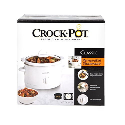 Crock Pot - Crock -pot de cocción lenta, 2.4 litros - blanco