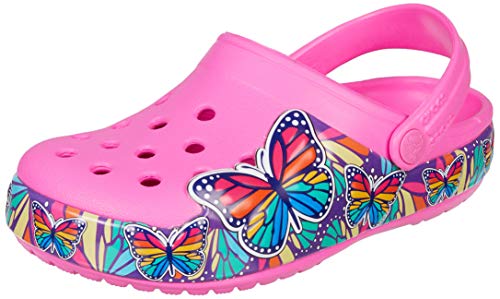 crocs 206158 Fun Lab - Sandalias para niña, diseño de mariposa, color Rosa, talla 34/35 EU