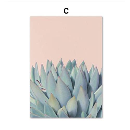 Cuadro sobre lienzo, planta suculenta fresca, planta de cactus, hoja de palma, arte mural póster nórdicos e imágenes de pared para salón