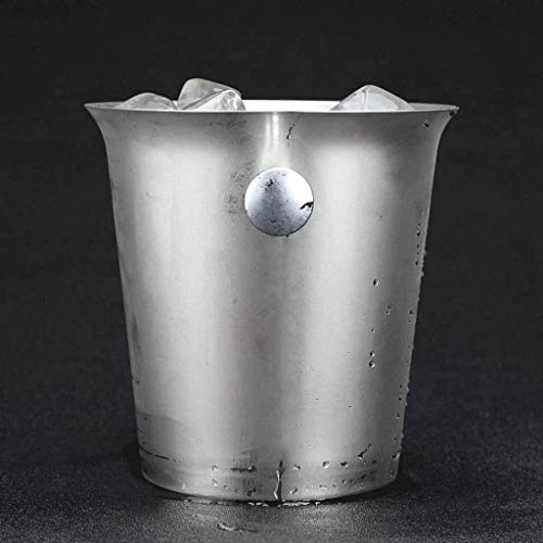 Cubeta de hielo Doble pared Champagne barril doble pared de acero inoxidable de grado alimenticio cubo de hielo Bar Supplies (Tamaño: S) (Color : -, Size : S)