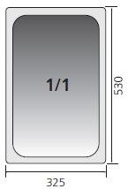 CubetasGastronorm - Cubeta gastronorm 1/1 (325x530 mm) - 2016107 - Acero Inoxidable, Sin asa, No Perforada, 65 mm 9,5 L