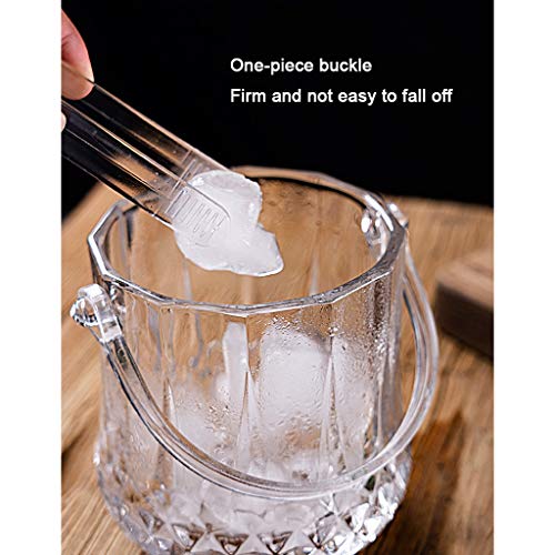 Cubiteras y Pinzas Elegante Cubo de Hielo de Cristal con Asas, Cubo de Enfriador de Vino, Cubo de Vidrio, Seguro y Perfecto for la Barra de su hogar Contenedor de Vino Almacenamiento de Cerveza