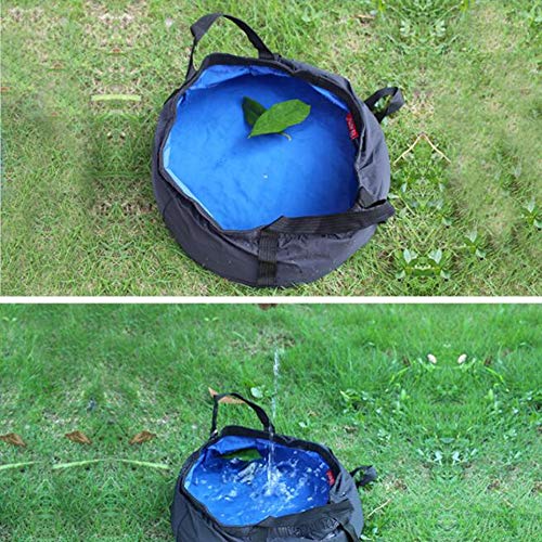 Cubo plegable de primera calidad - Campamento portátil Fregadero Picnic Verduras Pesca Lavabo Lavabo A prueba de fugas Nylon Ligero Durable 8.5L (Azul)