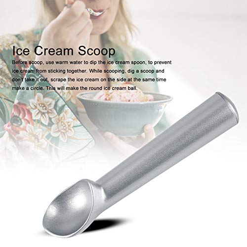 Cuchara de Helado, AleacióN de Aluminio Antiadherente SandíA Bola de Fruta Cuchara de Bola de Crema para el Hogar/Restaurante/HeladeríA etc, FáCil de Usar(Plata)