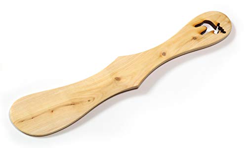 Cuchillo de mantequilla - Hecho a mano con madera de enebro no tratada nórdica - Mango en forma de alce