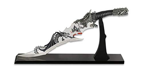 Cuchillo decoración TOLE 10 cm Dragón 21,5Coleccionismo ornamentación replica series television peliculas fantasia Tole 10 Imperial 32312 + Portabotellas de regalo