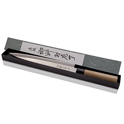 Cuchillos Japonéses Cocina para Sushi y Sashimi Profesional Tojiro - Acero Molibdeno Vanadium - Hoja Ultra Afilado - Mango Madera - de Japon (Yanagiba 27 cm, F-1058)