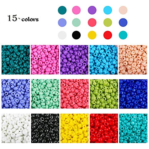 Cuentas de Colores 3mm Mini Cuentas y Abalorios Cristal para DIY Pulseras Collares Bisutería (15 Colores)