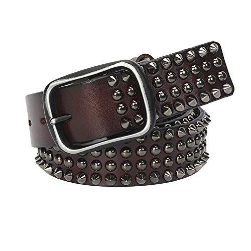 Cuero de la PU de la correa del punk Hombres y mujeres correa de cuero de la correa unisex punky de la correa de la hebilla del remache japonesa Palabra Accesorios Cinturón de hebilla Moda complemento