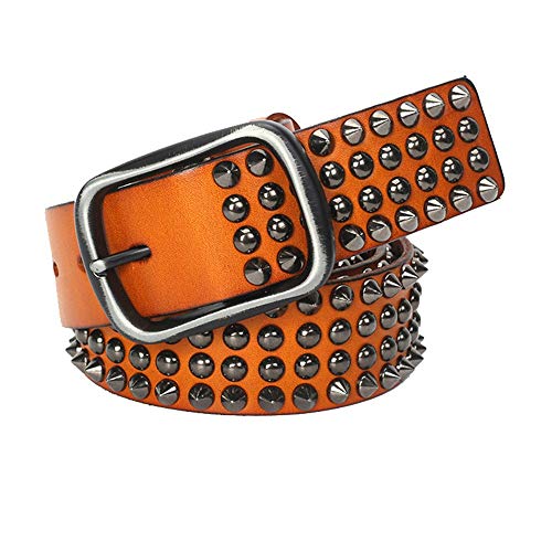 Cuero de la PU de la correa del punk Hombres y mujeres correa de cuero de la correa unisex punky de la correa de la hebilla del remache japonesa Palabra Accesorios Cinturón de hebilla Moda complemento