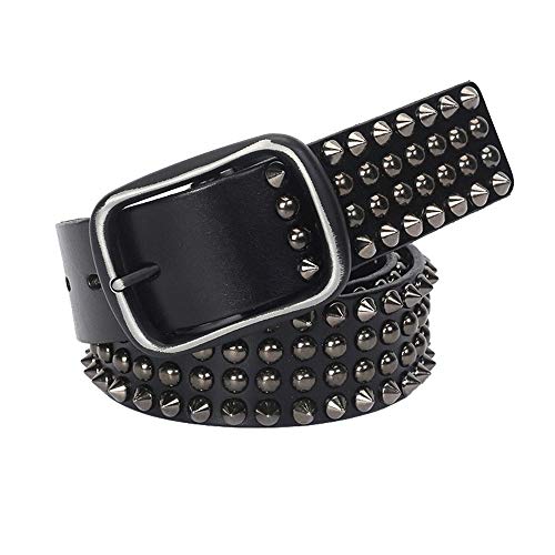 Cuero de la PU de la correa del punk Hombres y mujeres correa de cuero de la correa unisex punky de la correa de la hebilla del remache japonesa Palabra Accesorios Cinturón de hebilla Moda complemento