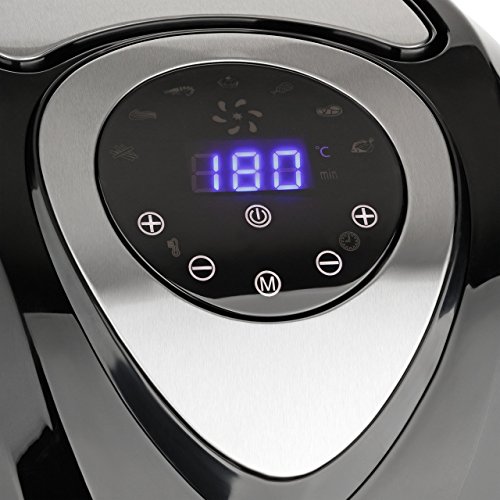 CUISINIER DELUXE- Freidora de aire caliente extra grande de calidad Premium, con pantalla digital y 7 programas | 3,2L de capacidad | Libre de aceite | + libro de cocina Original Airfryer