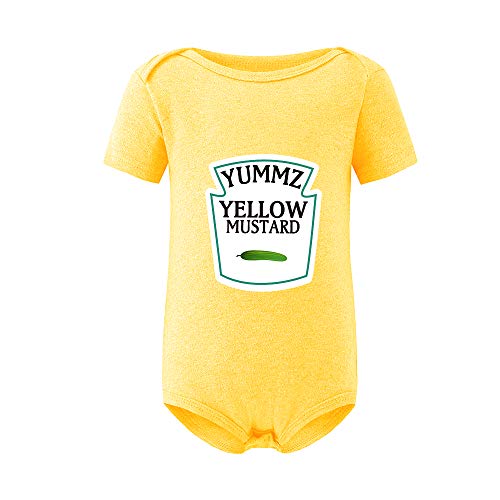 culbutomind Yummz Tomate Ketchup Amarillo Mostaza Rojo y Amarillo Mono Bebé Niño Twins Ropa de Bebé Twins Bebé Niños Niñas