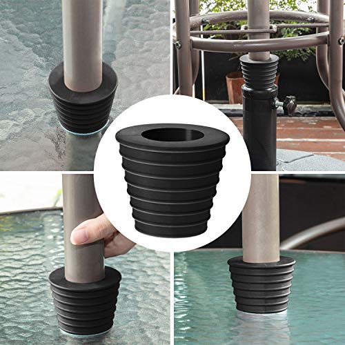 Cuña para Cono de sombrilla para Apertura de Orificio de Mesa de Patio o Base de Parasol Base 1.8 a 2.4 Pulgadas, diámetro de Poste de sombrilla 1 1/2 Pulgada / 38 mm（1 Pieza, Negro）