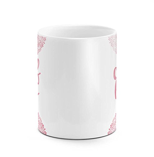 Cup Of Happy Rose Gold Pink Mandala Yoga Positive Positivity Quote 11 ounce Ceramic Tea Coffee Mug Taza