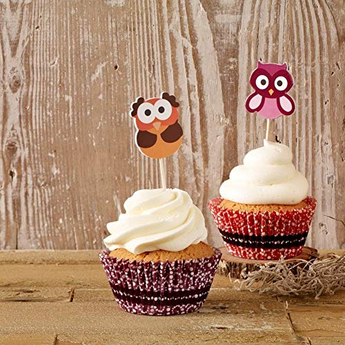 CupCake Deco-Set, Eulen: 24 Förmchen, 12 Fahnen