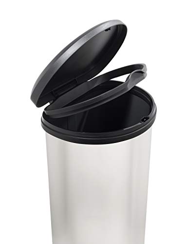 CURVER Deco Bin Cubo de Basura de 40 L, Plateado