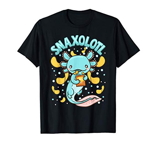 Cute & Funny Snaxolotl Adorable Snacking Axolotl Camiseta