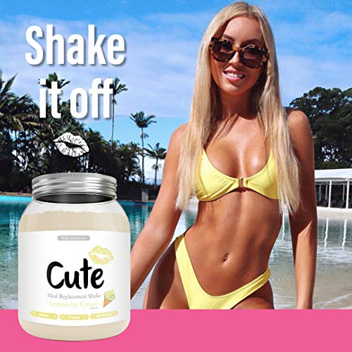 Cute Nutrition Batido Sustitutivo de Comida Sabor Helado de Limón para el Control de la Pérdida de Peso en Polvo Bebida Dietética para Mujer Bote de 500 g