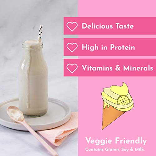 Cute Nutrition Batido Sustitutivo de Comida Sabor Helado de Limón para el Control de la Pérdida de Peso en Polvo Bebida Dietética para Mujer Bote de 500 g