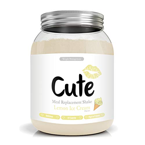 Cute Nutrition Batido Sustitutivo de Comida Sabor Helado de Limón para el Control de la Pérdida de Peso en Polvo Bebida Dietética para Mujer Bote de 500 g