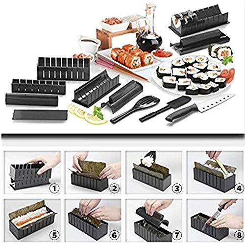 Cutogain - Kit para hacer sushi, para hacer sushi, rollo de sushi, rollo de arroz, 11 piezas