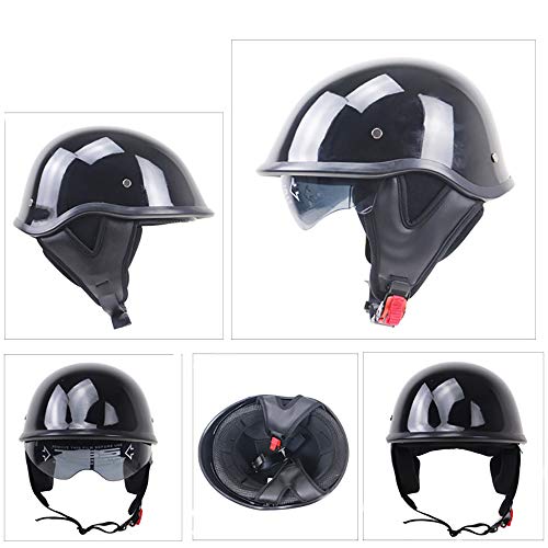 CX ECO Medio Casco Motocicleta Casco Vintage ciclomotor Chopper Casco Vespa Scooter Personalizado Retro Cara Abierta Casco de Moto tamaño Ajustable con S M L XL XXL,2,S