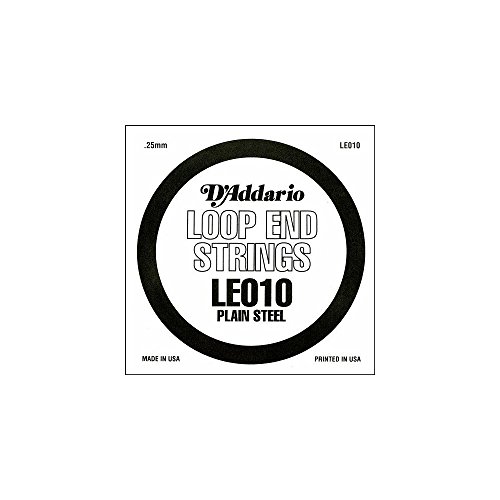 D'Addario LE010, cuerda individual de acero liso con terminación de lazo.010