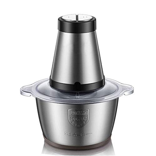 DAETNG Picadora de Alimentos eléctrica, Mini procesador de Verduras, Molinillo de Acero Inoxidable 2L para Carne, Cebolla, ajo, Frutas y nueces, 4 Cuchillas eléctricas de Dos Niveles, 500 W