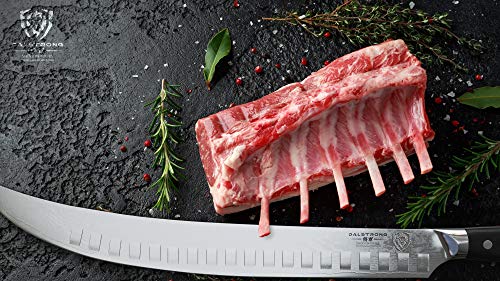 DALSTRONG Cuchillo de carnicero para romper la carnicería "The Meat Bane" – Shogun Series – Acero japonés AUS-10V Super – Extra largo 12.5 pulgadas – con vaina