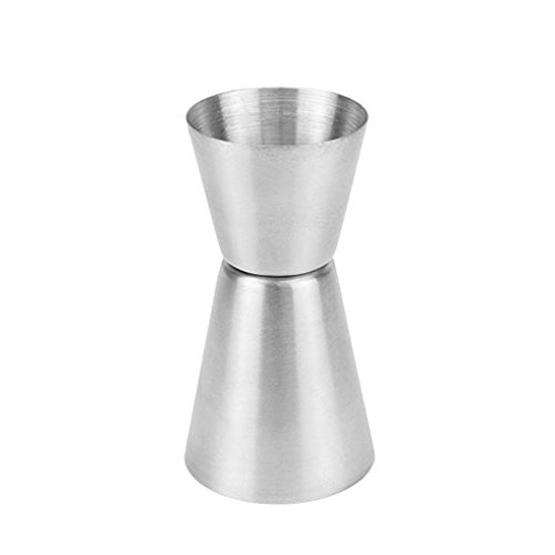 dandan Double Vaso medidor para cócteles -Spirit Jigger Acero Inoxidable 25 / 50ml Taza de medición para Bar Party Wine Cocktail Drink Shaker (como Muestra la Imagen)