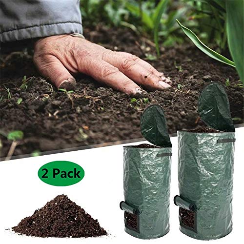 Danning Contenedor de Compost orgánico para jardín, fermentación casera Eliminación de desechos de Cocina Bolsa de Compost de PE Suministros de jardín