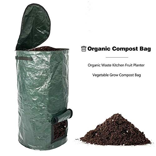 Danning Contenedor de Compost orgánico para jardín, fermentación casera Eliminación de desechos de Cocina Bolsa de Compost de PE Suministros de jardín