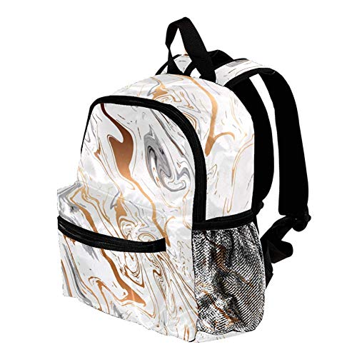 Daypack Línea Abstracta marrón Mochila para niños Infantile Kindergarten Guarderia Mochila Escuela para niña y niño 3-8 años 25.4x10x30 CM