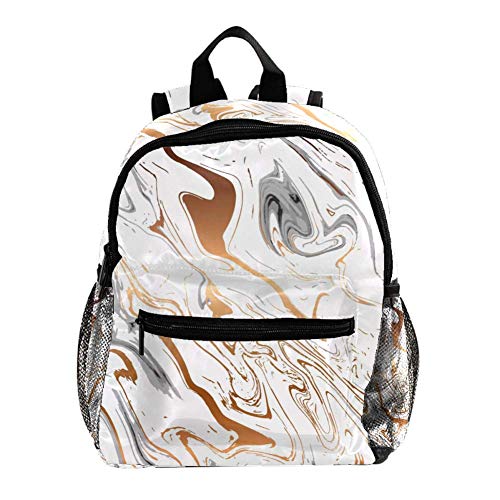 Daypack Línea Abstracta marrón Mochila para niños Infantile Kindergarten Guarderia Mochila Escuela para niña y niño 3-8 años 25.4x10x30 CM