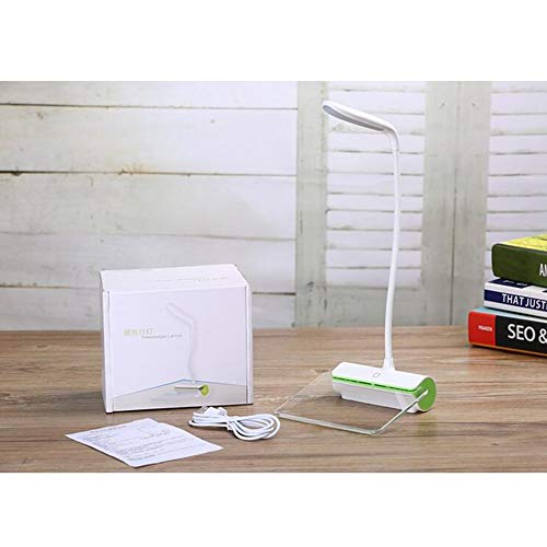 Ddl Lámpara de Mesa con Puerto de Carga USB Mensaje Placa de Mesa lámpara de la protección del Ojo de Carga de Estudiante lámpara de Mesa LED Fluorescente Pizarra luz Nocturna,Green