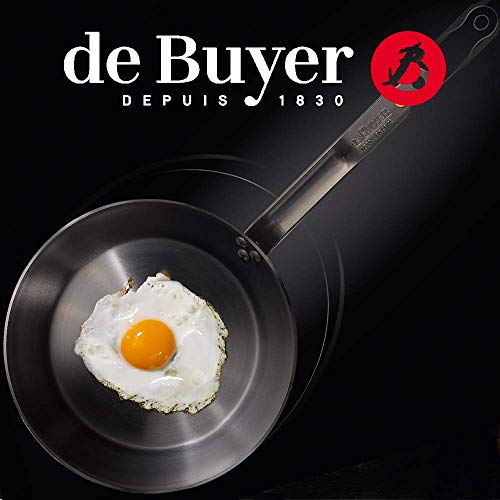 De Buyer 5610.20 Mineral B Element - Sartén (hierro y acero con protección para las manos, 20 cm)