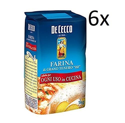 De Cecco 6 x Tipo 0 "Harina de trigo 1kg tus necesidades de horneado!