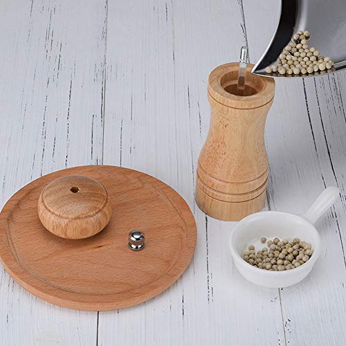 Deanyi - Molinillo de pimienta, molinillo de pimienta y sal manual de madera, pimienta y salero (8 inch)