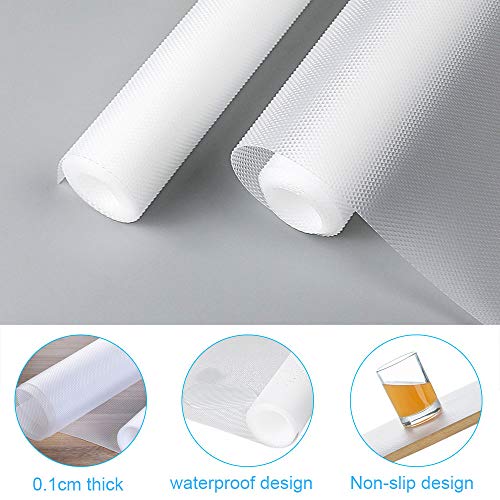 DECARETA 3 Rollos Antideslizante Cocina,Alfombrillas Nevera,Multiuso Alfombrillas Antibacterianas Mat EVA,Protector Antideslizante para Cajones,Ideal para Frigorífico, Mostrador de Cocina,etc-44*150cm