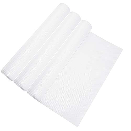 DECARETA 3 Rollos Antideslizante Cocina,Alfombrillas Nevera,Multiuso Alfombrillas Antibacterianas Mat EVA,Protector Antideslizante para Cajones,Ideal para Frigorífico, Mostrador de Cocina,etc-44*150cm