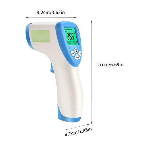 Decdeal Termómetro Infrarrojo Digital, Termómetro Infrarrojo sin Contacto Medidor de Temperatura de Frente para Bebé Adulto Oído, Medición de Temperatura Ambiente Alta Precisión ℃ y ℉ Conmutable